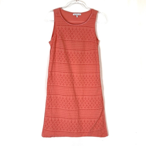 Annalee + Hope Dresses & Skirts - 3/$30 Annalee + Hope | Coral Eyelet Stripe Sleeveless Cotton Dress S